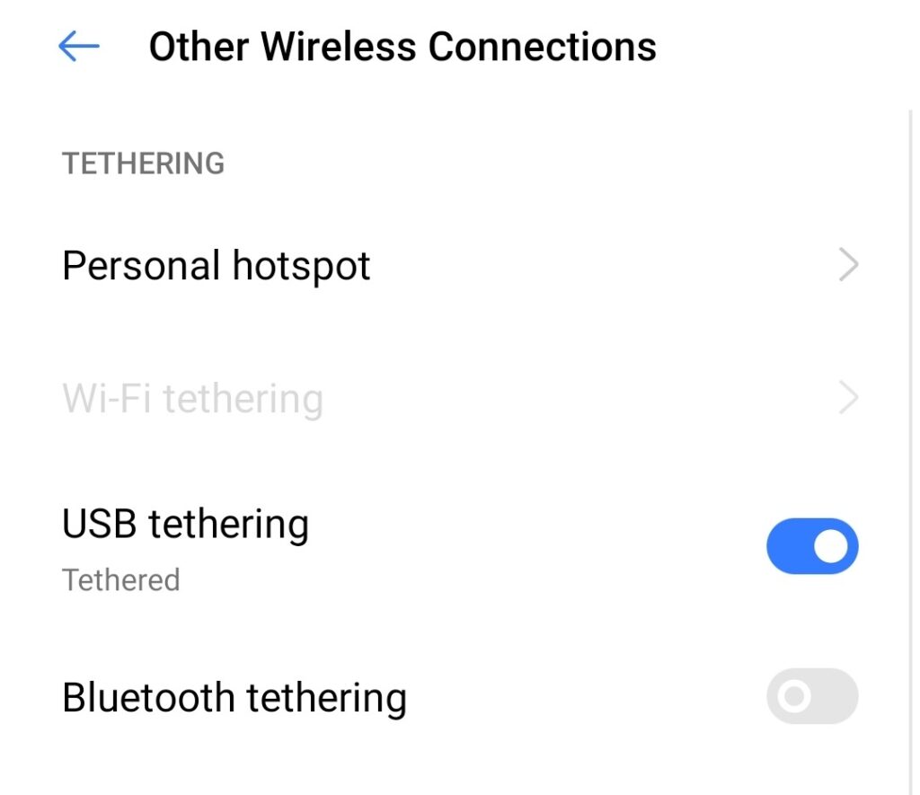 USB Tethering