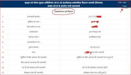 cg khadya ration card details