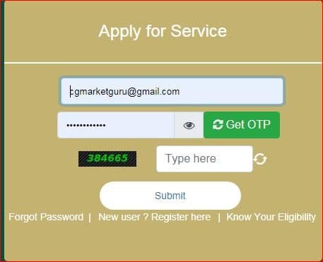 Seva Sindhu login