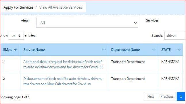 Auto drive 5000 application form Seva Sindhu