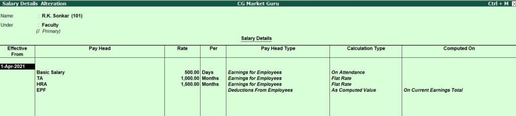 Payroll in Tally