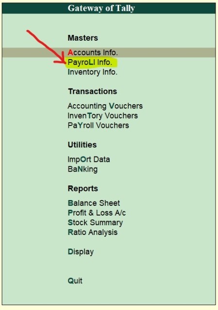 Payroll in Tally