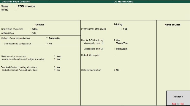 pos in tally : pos voucher creation