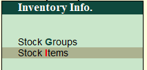stock item in tally in hindi