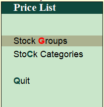 Price List in Tally