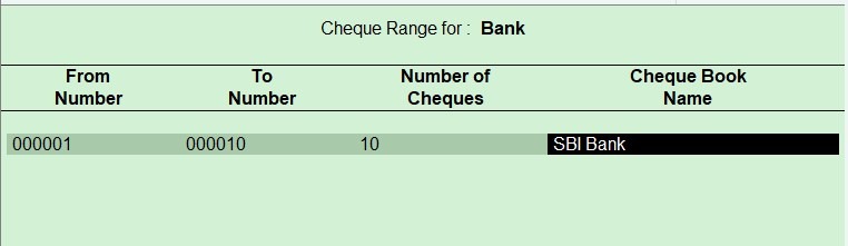 Cheque Printing in Tally