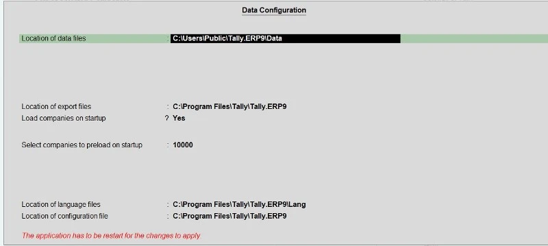 Data Configuration : F12 Configuration in Tally